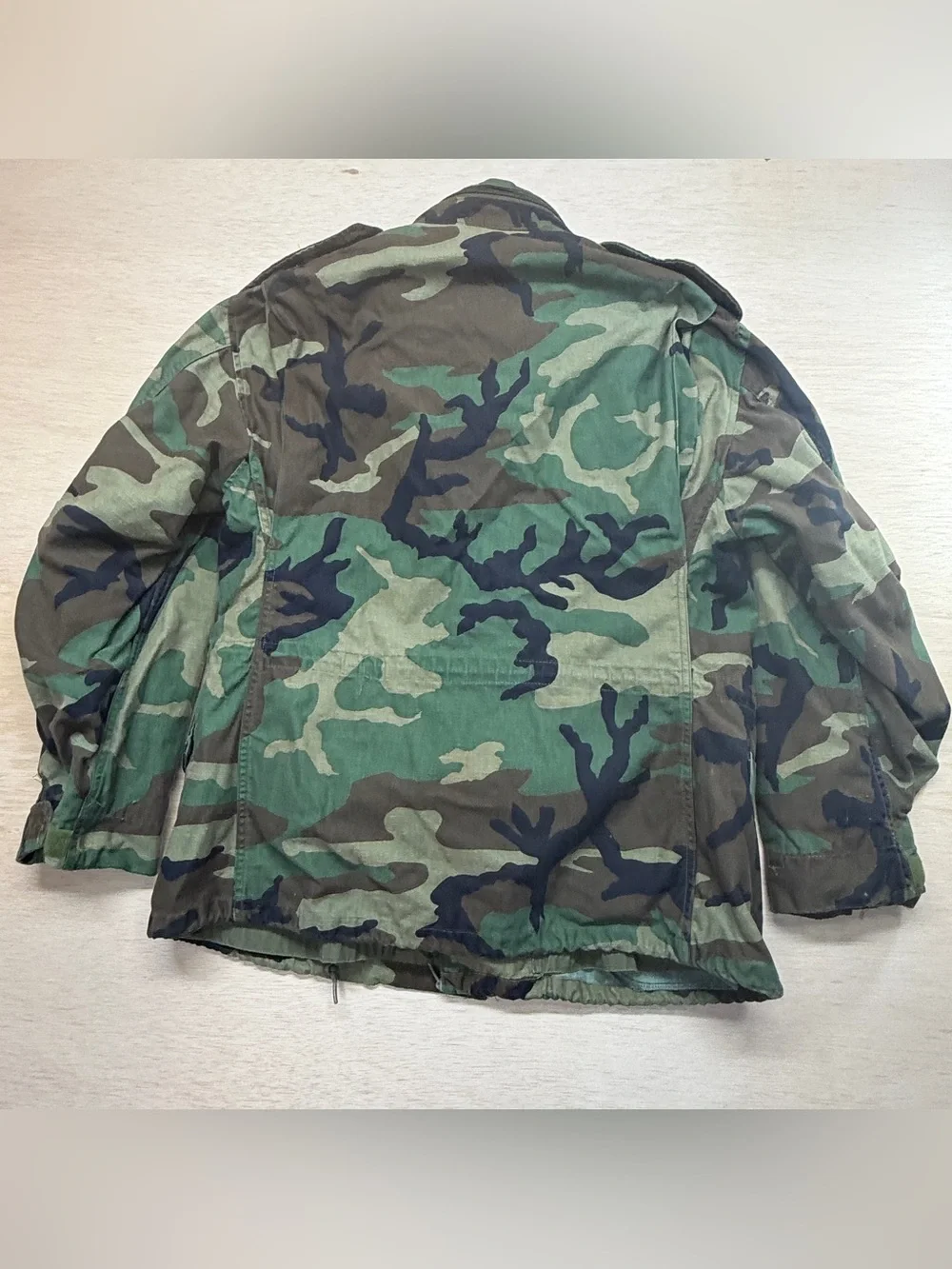 Vintage US Military M-65 Field Jacket Woodland Camo Cold Weather Medium Short 80